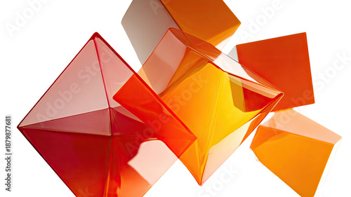 Colorful 3d origami pattern featuring an abstract geometric background with red and orange triangle shapes for a creative business web design vector illustration