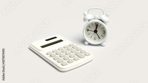 Time Value of Money and Financial Deadline Concept with Calculator and White Clock