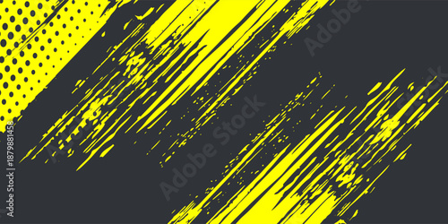 Dots halftone yellow and dark blue color pattern gradient grunge texture background. Dots pop art sport style vector illustration.