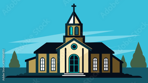Traditional church with tower Vector