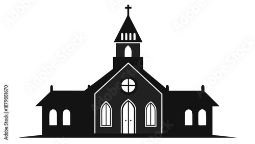 Silhouette of a church building Vector