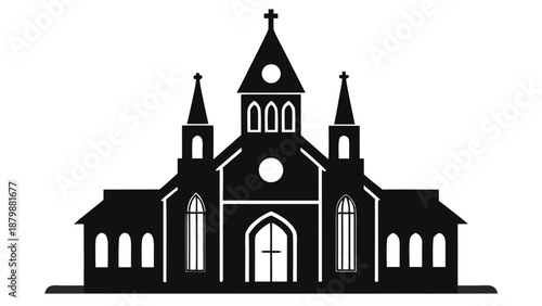 Gothic church with twin spires Vector