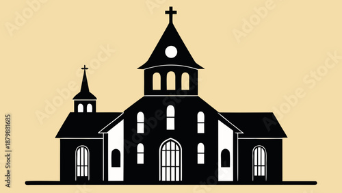 Classic church silhouette Vector
