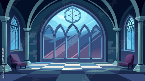 Gothic cathedral interior Vector