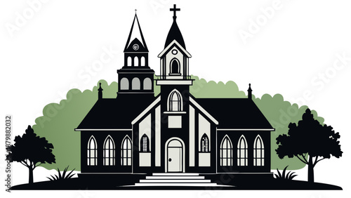 Classic church building Vector