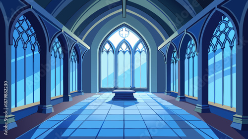 Gothic cathedral interior Vector