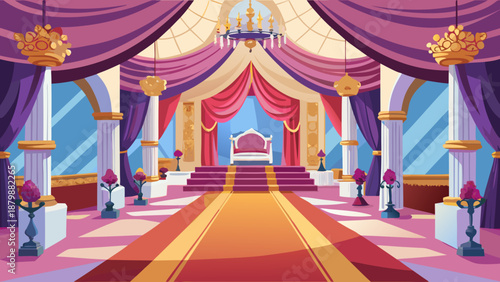 Opulent royal throne room Vector