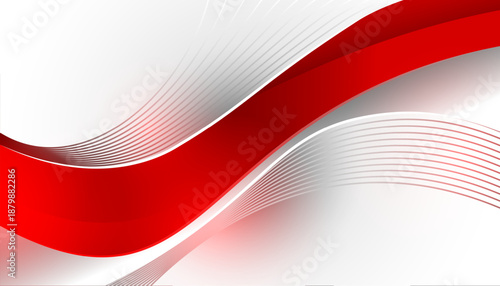 Red Abstract Wave Background With Smooth Curved Lines