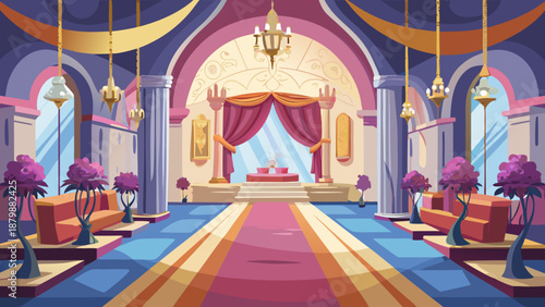 Opulent royal throne room Vector