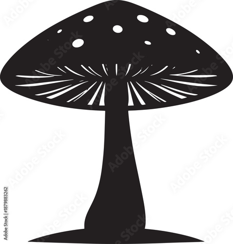  Wild Mushroom Silhouette Vector Illustration