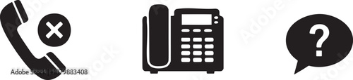 Call Center and Help Icons Set Phone FAQ
