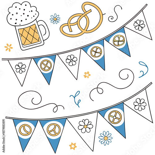 Oktoberfest Decorative Banner & Element Vectors
