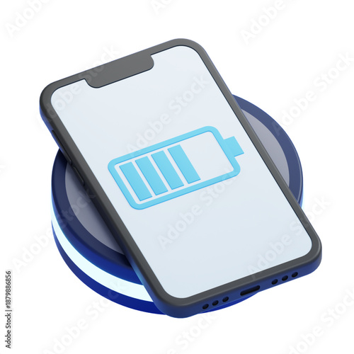 Experience the future of power with a 3D rendered smartphone receiving a seamless wireless charge, symbolizing effortless energy replenishment and modern convenience