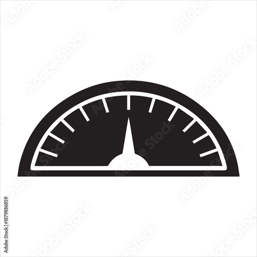 Speedometer With Red Needle Icon Vector