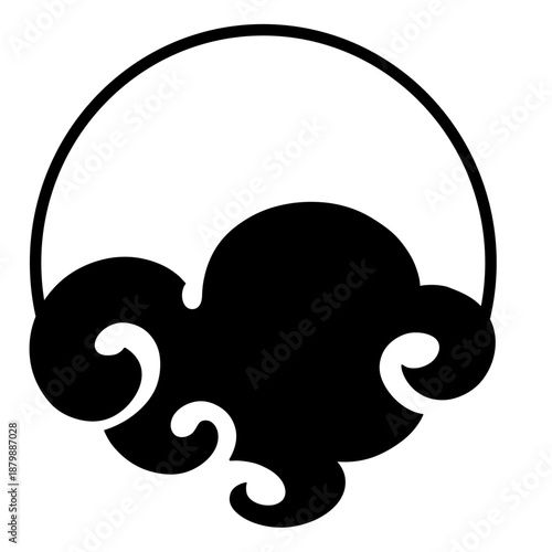 silhouette of a cloud japan style icon