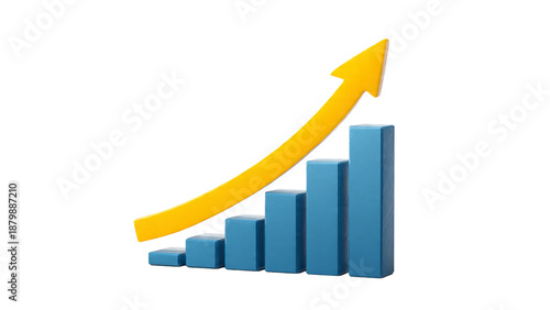 Free Download Growing bar graph with upward trend - GFXLoad