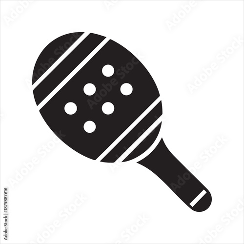 Pickleball Paddle And Ball Icon Vector