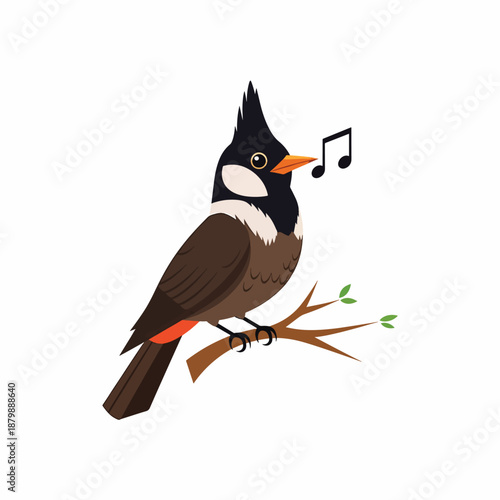 Singing Bird on Branch