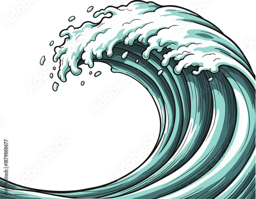 Stylized Ocean Wave Illustration
