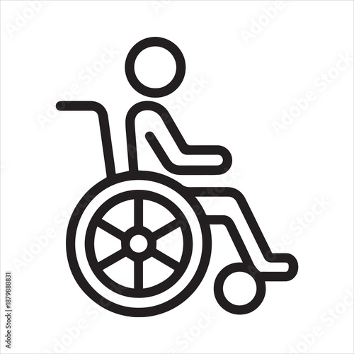 Wheelchair accessible icon outline vector