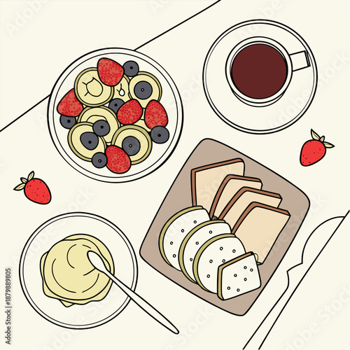 vector illustration of a set of sweets