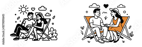 Couple enjoying a relaxing moment in a park setting