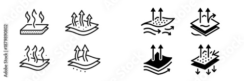 Conceptual representation of heat and air flow in isolated layers