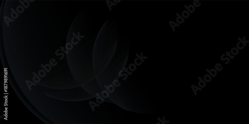 Dark abstract background with dynamic gradient circles. Creative design of overlapping circles. Simple and modern geometric pattern elements for covers, banners, certificates, and cards.eps 10