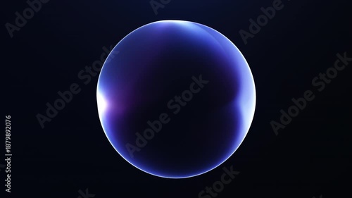 Minimal blue and purple glowing energy orb with smooth corporate style motion, abstract digital sphere for business and technology visuals, seamless loop.