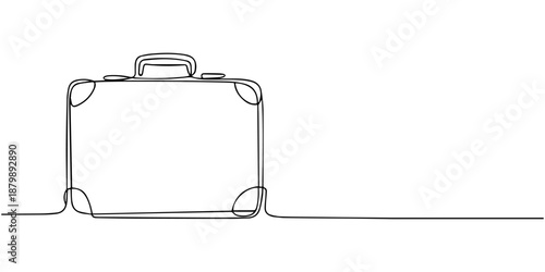 One line drawing of business briefcase or handbag. Minimal clean design. one line Icon drawing, One line drawing of business briefcase or handbag. Minimal clean design. one line Icon drawing