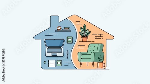 Simple house interior design with modern furniture and decor.