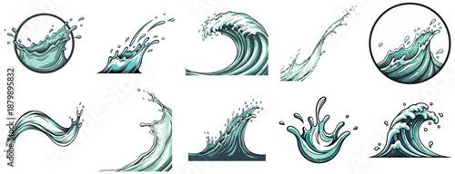 Ocean Wave Splash Set