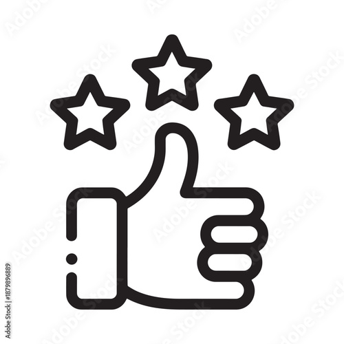 Thumbs up with stars a positive rating or approval symbol design