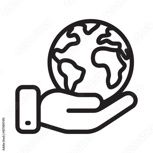 A hand gently cradling the earth symbolizing care and global responsibility