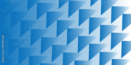 White and blue overlap triangle geometric technology pattern. Modern blue abstract vector long banner background.Simple arrow pattern color lines on background.