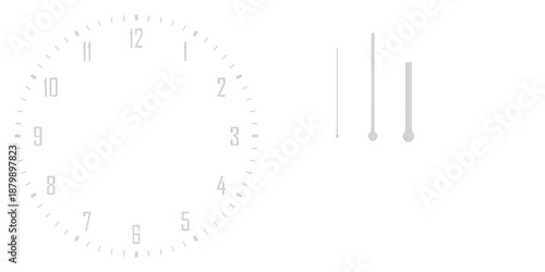 Transparent Minimalist White 3D Wall Clock with Separated Hands	
