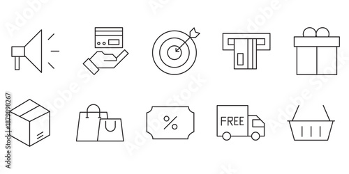 Shopping icon set