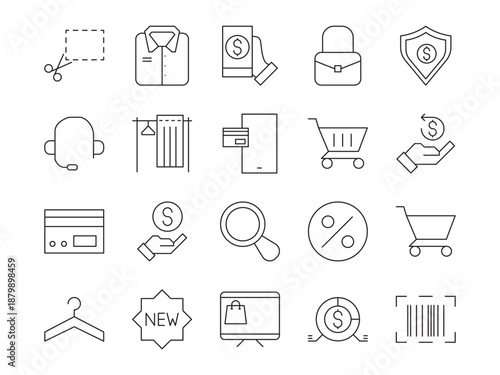 Shopping icon set