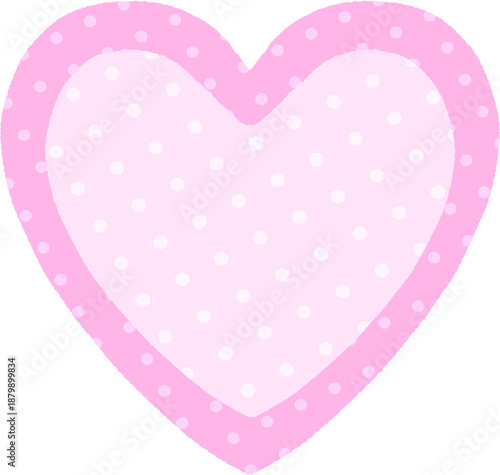 pink heart with polka dots pattern 