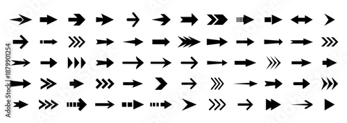 Arrows. Arrow vector icon.  Set arrow icons. Collection arrows sign. Black arrow icon set.  Vector illustration