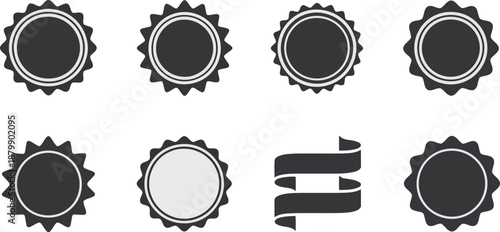Seals and Ribbon Vector Icons Set