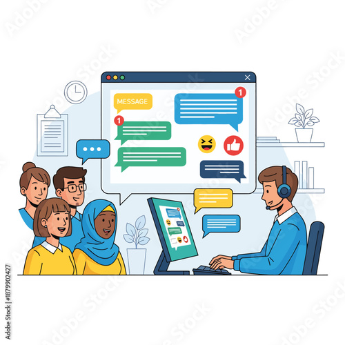 Customer Support Team Responding to Messages