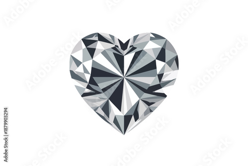 A sparkling heart-shaped diamond gemstone on a white background.