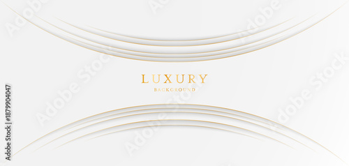 White background with elegant golden lines, use for template or cover. Elegant premium white background. vector illustration
