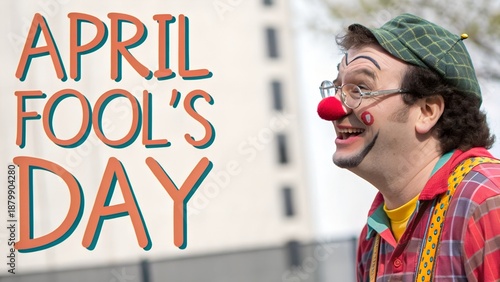 Obraz na płótnie Flat Design Clown with Glasses Subtle Gradients