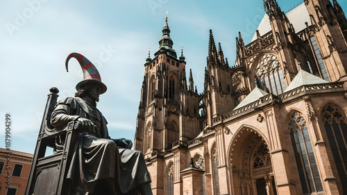 St david's day celebration in front of st vitus cathedral prague