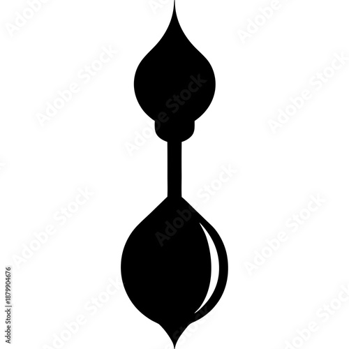 Minimalist black silhouette of a stylized bird or creature viewed from behind on a white background  Open holy book on a rehal stand, a symbol of religious study and devotion