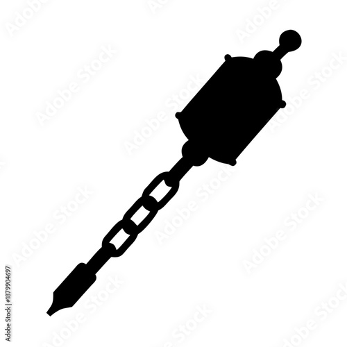 Minimalist black silhouette of a stylized bird or creature viewed from behind on a white background  Open holy book on a rehal stand, a symbol of religious study and devotion