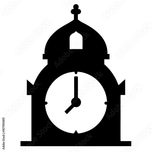 Minimalist black silhouette of a stylized bird or creature viewed from behind on a white background  Open holy book on a rehal stand, a symbol of religious study and devotion