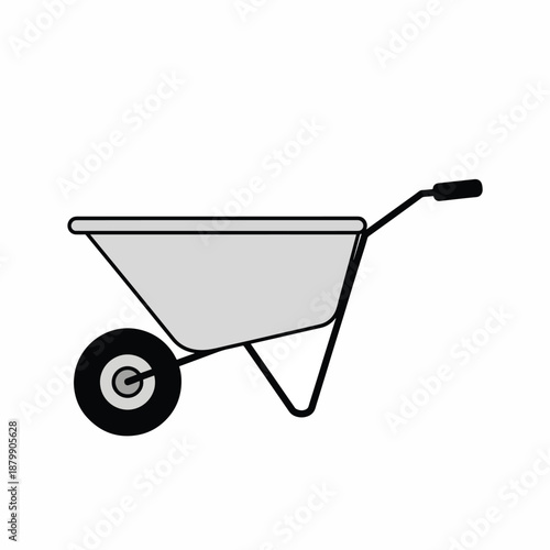 Simple Gray Wheelbarrow Icon